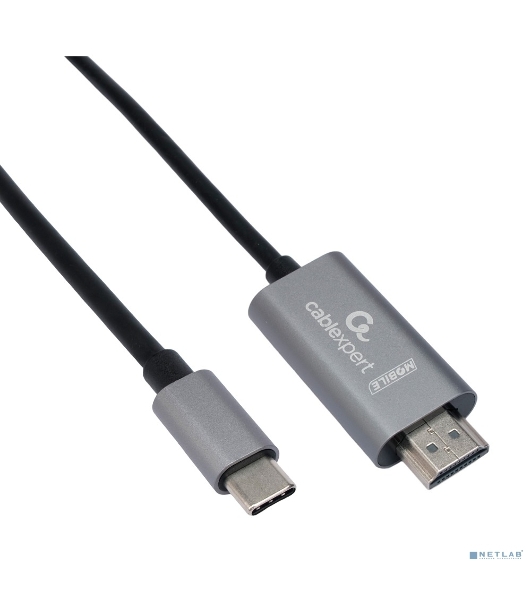 Кабель-переходник Cablexpert CCB-A-CM-HDMI-1.8M с Type-C на HDMI v2.0, Mobile, 1.8м, черный, корбка