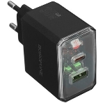 Сетевое зарядное устройство BOROFONE (6941991110641) 1USB+1Type-C 3.0A QC3.0 PD 30W, черный, фото4