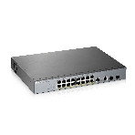 Коммутатор Zyxel GS1350-18HP, 16xGE PoE+, 2xCombo (SFP/RJ-45), бюджет PoE 250 Вт, дальность передачи питания до 250 м, автоперезагрузка PoE-портов, повышенная защита от перенапряжений и электростатических разряд, фото4