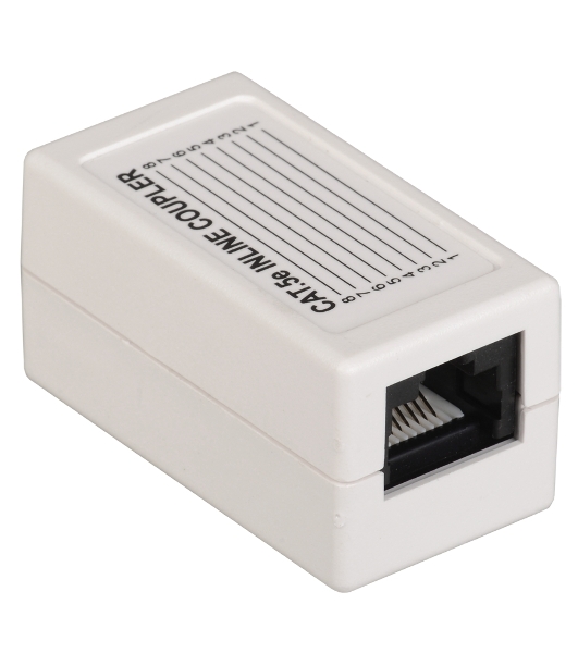 Проходной адаптер ITK кат.5E UTP, тип RJ45-RJ45 (8P8C), белый
