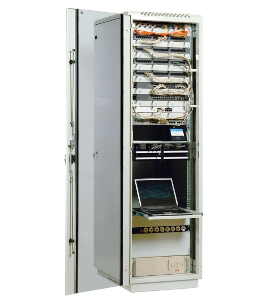 Шкаф телеком. напольный 42U (600x800) дверь стекло (ШТК-М-42.6.8-1ААА) (3 коробки)