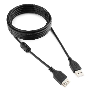 Кабель Gembird PRO USB 2.0 3.0м AM/AF позол.конт., фер.кол., пакет