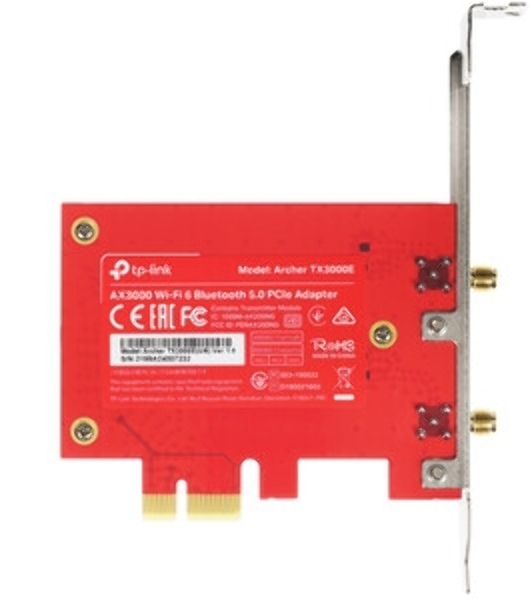 Адаптер TP-Link Wi-Fi 11AX 3000Mbps dual-band PCI-E adapter, two external Antennas