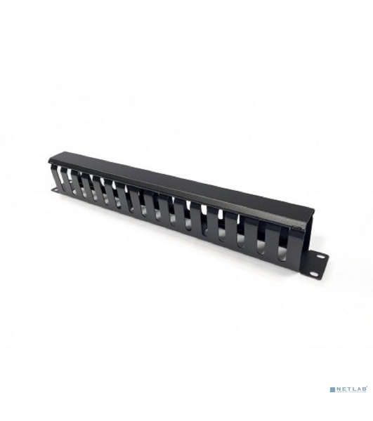 Организатор комм. шнуров Hyperline CM, 19', 1HU, 44х482,5х67 мм (ВхШхГ), с крышкой , цвет: черный