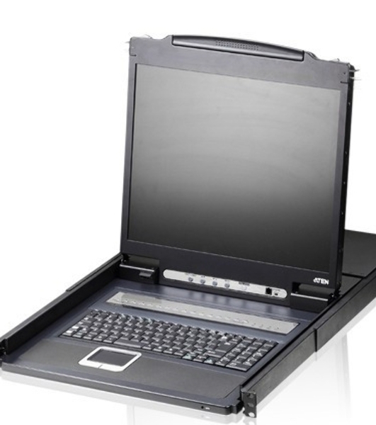 8-портовый KVM-переключатель с ЖК-дисплеем 19'' Slideaway SINGLE RAIL 8P PS/2-USB LCDKVM 19INCH