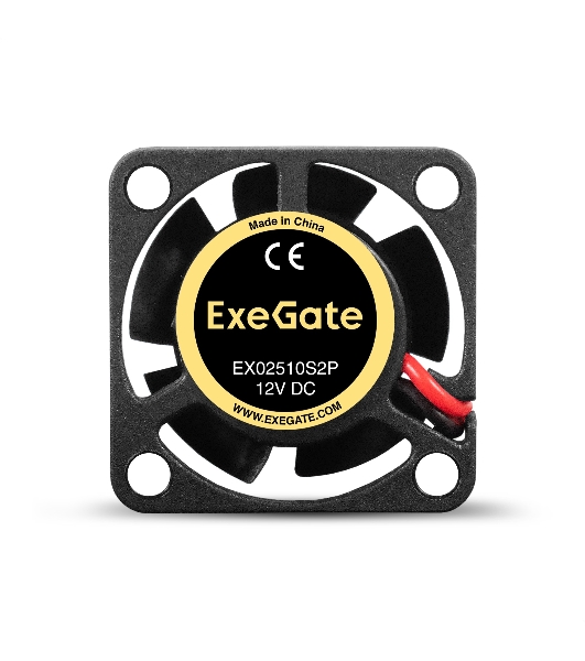 Вентилятор для корпуса ExeGate EX02510S2P черный, 25 мм, 10000 об/мин, 22 дБ, 2 pin