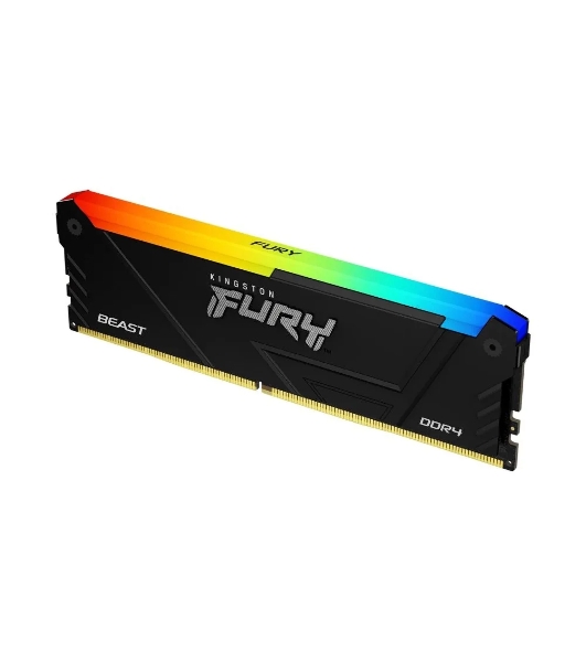 Оперативная память Kingston Fury Beast, DDR4, 32GB (1x32GB), 3600MHz, CL18, DIMM, с радиатором, RGB, черный