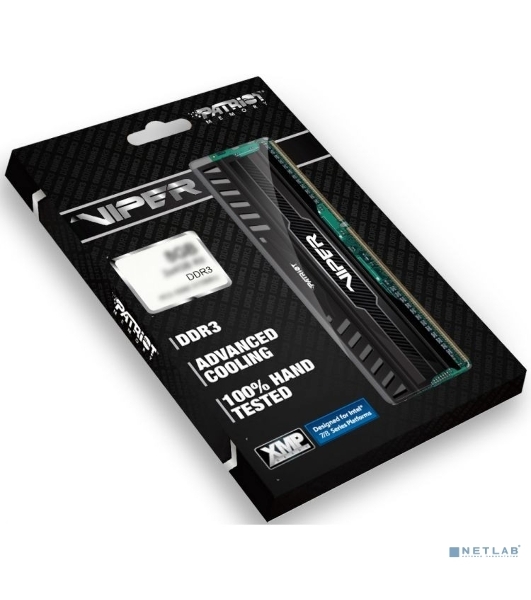 Оперативная память Patriot Viper 3, DDR3, 16GB (2x8 GB), 1866 MHz, CL10, DIMM, радиатор, черный