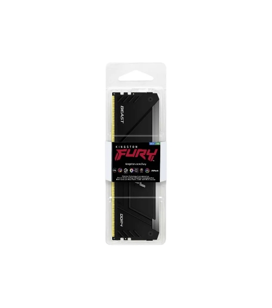 Оперативная память Kingston Fury Beast, DDR4, 32GB (1x32GB), 3600MHz, CL18, DIMM, с радиатором, RGB, черный
