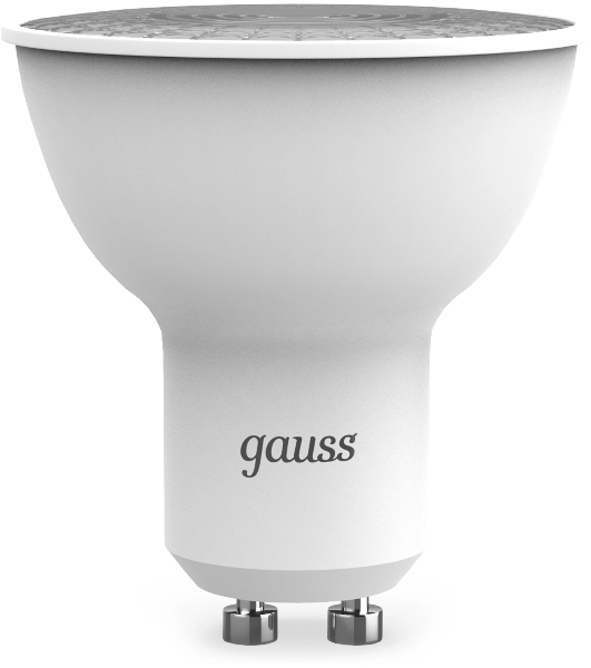 Лампа светодиодная Gauss 101506109 9Вт цок.:GU10 рефлек. 150B св.свеч.бел.теп. MR16 (упак.:10шт)