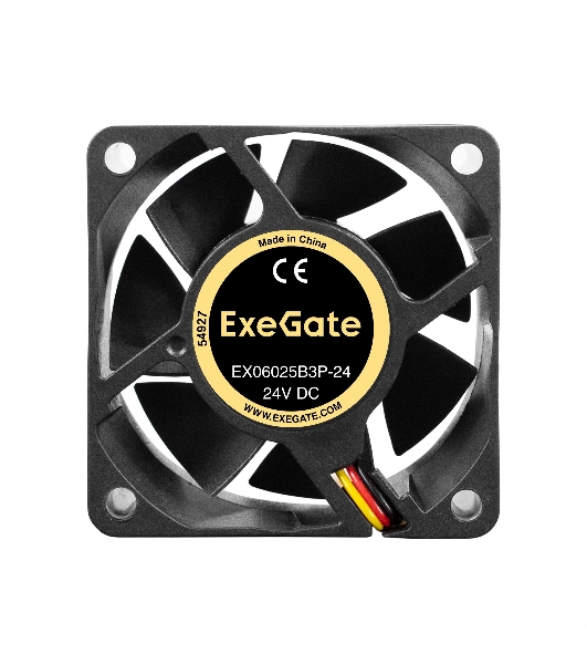 Вентилятор для корпуса ExeGate EX06025B3P-24 черный, 60 мм, 5100 об/мин, 34 дБ, 3 pin