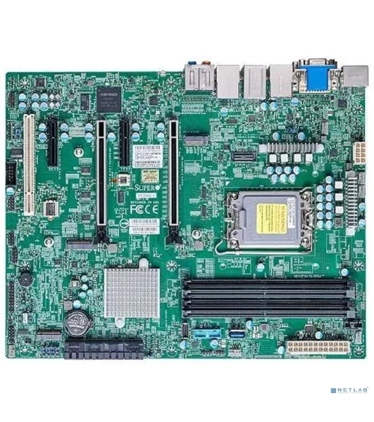 Материнская плата серверная Supermicro MBD-X13SAE-F-B, LGA 1700, Intel W680, 4xDDR5 ECC/non-ECC, 8xSATA-III, 3xM.2 PCIe, 2xPCI-E 5.0 x16, 2xPCI-E x4, 2xGigabit LAN, 1x2.5Gb LAN, 4xUSB-A 3.2 Gen 2, 1xUSB-C, 1xVGA, 1xDVI-D, 1xDP, 1xHDMI, ATX