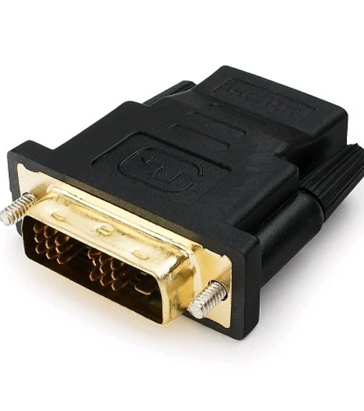 Переходник Cablexpert HDMI-DVI 19F/19M золотые разъемы, пакет, черный