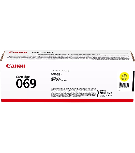 Картридж лазерный Canon 069Y (5091C002) желтый (2000 стр.) для Canon MF752Cdw/754Cdw, LBP673Cdw