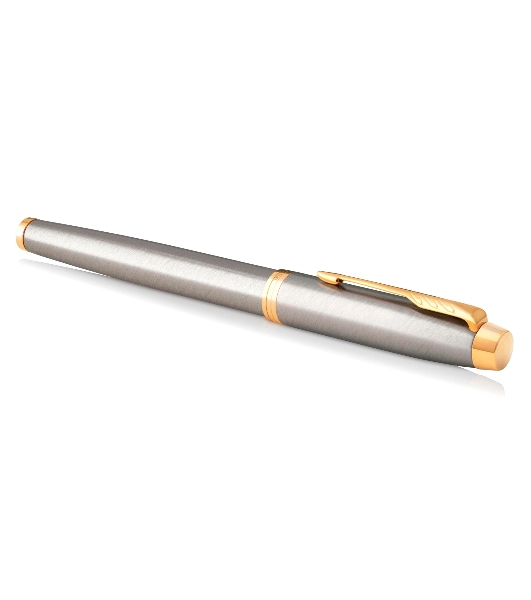 Ручка роллер Parker IM Core T321 (CW1931663) Brushed Metal GT, F, черные чернила, подарочная коробка