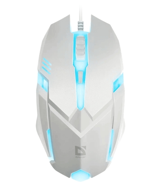 Мышь проводная Defender Cyber MB-560L белый, 1200 dpi, USB, кнопки - 3