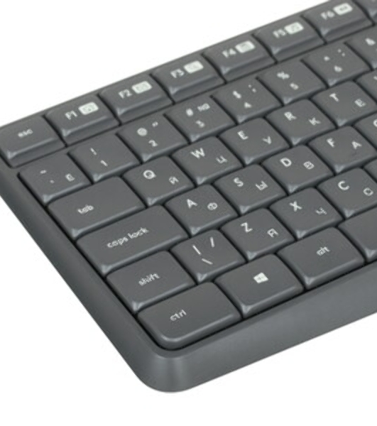 Комплект клавиатура+мышь Logitech MK235 беспроводной, USB, 1000 DPI, серый