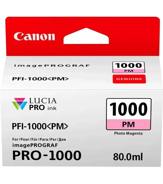 Картридж струйный Canon PFI-1000 PM для IJ SFP PRO-1000 WFG. Фото пурпурный. 80 мл.