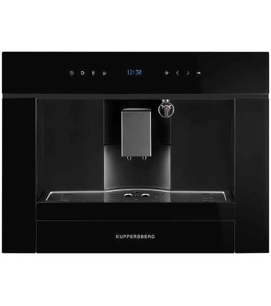 Автоматическая кофемашина Kuppersberg KCM 182 Black коллекция High-Tech,управление сенсорное,максимальное давление 20 бар,емкость для воды 1.8л, есть капучинатор,приготовление кофе автоматическое, материал панели стекло, черный