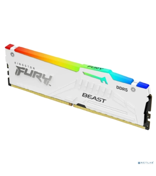 Оперативная память Kingston Fury Beast, DDR5, 16Gb (1x16 GB), 6000 MHz, CL30, радиатор, RGB, белый