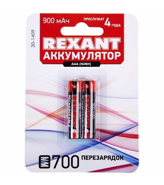Аккумулятор Rexant тип AAA 'мизинчиковый' 1.2 В 900 мА·ч