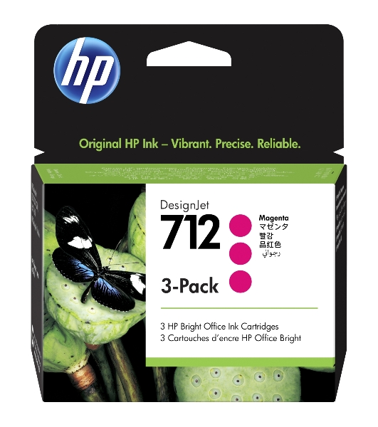 Картридж струйный HP 712 3ED78A пурпурный x3упак. (29мл) для HP DJ Т230/630