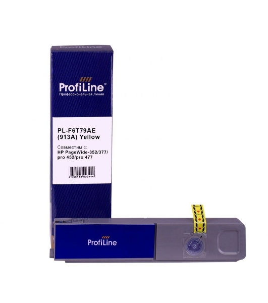 Картридж струйный ProfiLine PL-F6T79AE(913A) для принтеров HP PageWide-352/377/pro 452/pro 477 с чернилами Yellow 55 мл