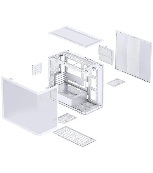 Корпус без блока питания JONSBO D300, Mini-Tower, TG, no fan, 2xUSB-A 3.2 + 1xUSB-C 3.2, mATX, mITX White