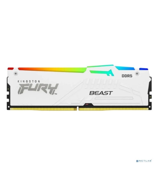 Оперативная память Kingston Fury Beast, DDR5, 16Gb (1x16 GB), 6000 MHz, CL30, радиатор, RGB, белый