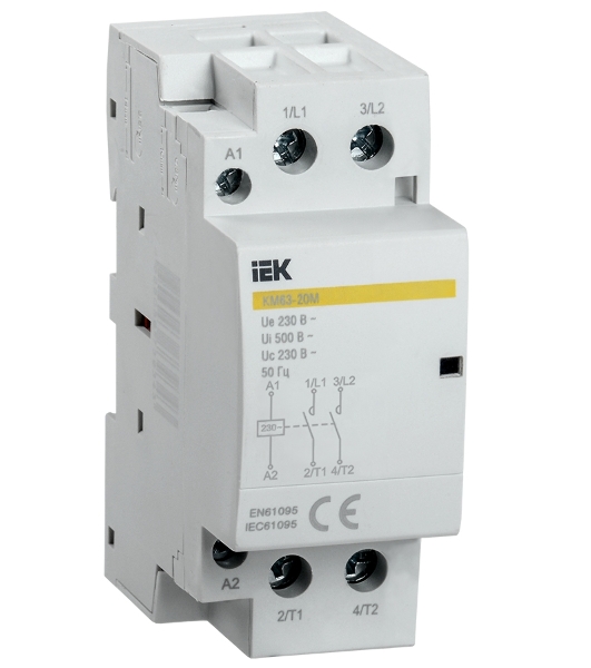 Контактор модульный КМ63-20М AC IEK MKK11-63-20