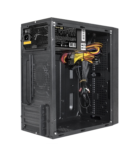 Компьютерный корпус Minitower ExeGate mEVO-9301-NPX450 (mATX, БП 450NPX с вент. 12см, с окном, 2хUSB+1хUSB 3.0, HD аудио, черный, с RGb подсветкой)