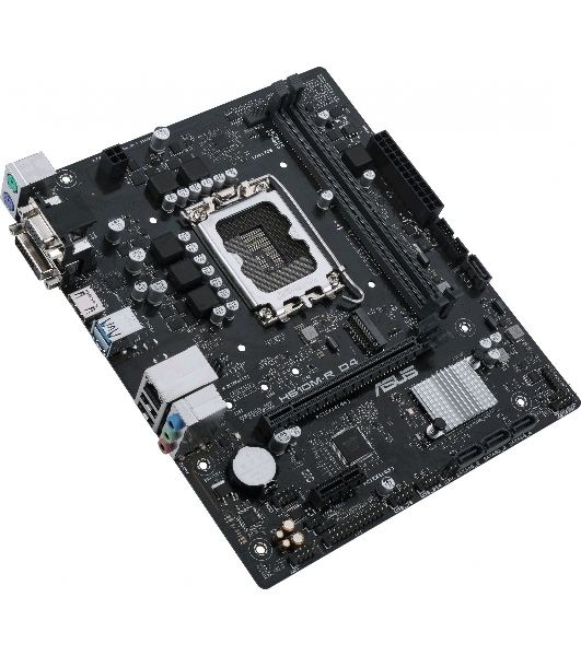 Материнская плата ASUS PRIME H610M-R D4-SI, LGA 1700, Intel H610, 2xDDR4, 4xSATA, 1xM.2 PCIe 3.0 x4, 1xPCIe 4.0 x16, 1xPCIe x1, 1xHDMI, 1xDVI, 1xVGA, 2xUSB-A 2.0, 2xUSB-A 3.2 Gen 1, 1x 1Gb LAN, 3x3.5 мм, 7.1, mATX