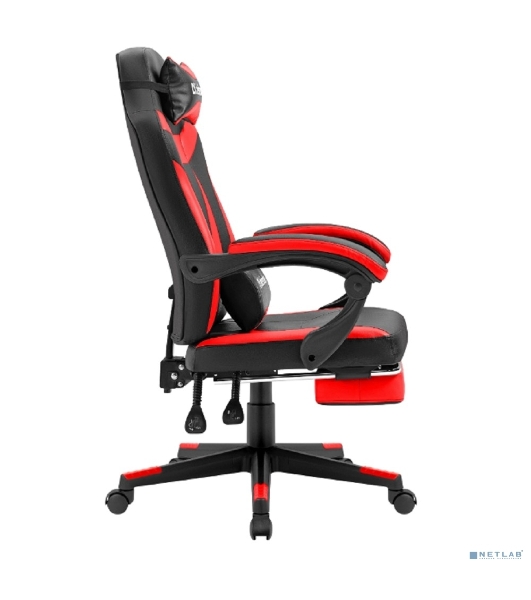 Кресло Defender CRUISER BLACK/RED черный/красный, экокожа, подставка для ног