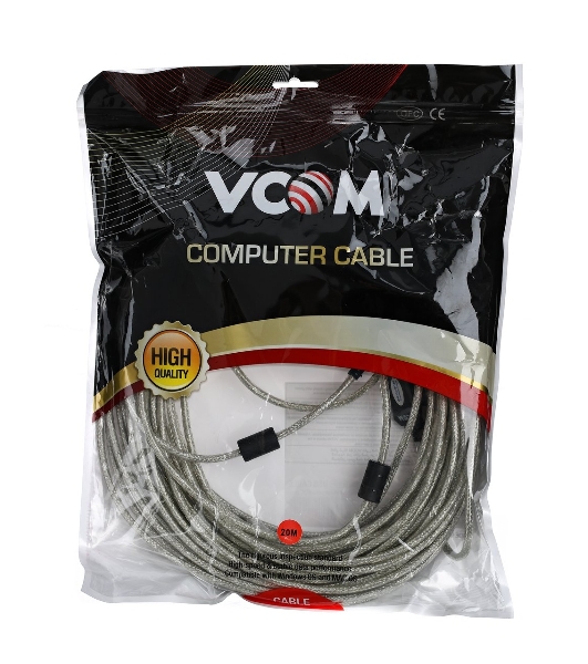 Кабель-адаптер VCOM VUS7049-20M USB2.0-repeater, удлинительный активный <Am-->Af 20м