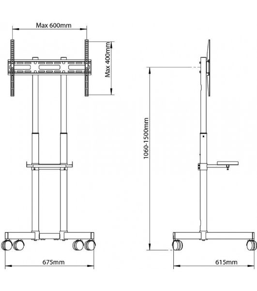 Подставка для телевизора Arm Media PT-STAND-7 черный 32'-80' макс.50кг напольный фиксированный