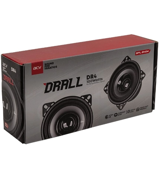 Колонки автомобильные ACV DRALL DR4 (без решетки) 100Вт 94дБ 3Ом 10см (4дюйм) (ком.:2кол.) широкополосные однополосные