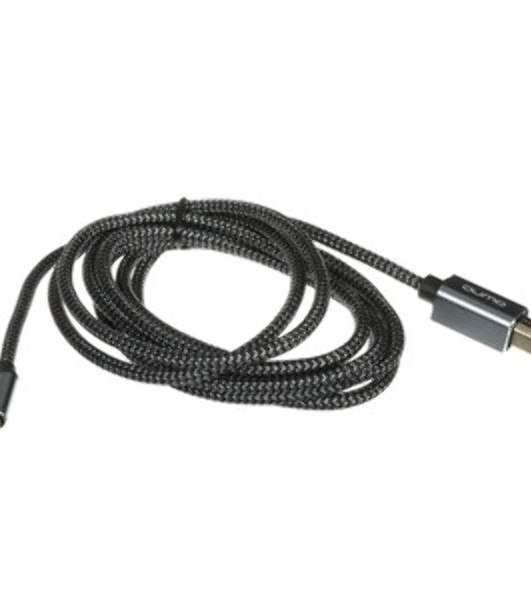 Кабель Qumo Type-С кабель, 1м, USB 2.0, 5В, 2А, 10Вт, PVC оплетка, PVC molded коннектор, черный