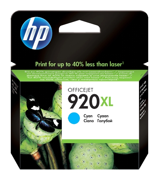 Картридж струйный HP 920XL CD972AE голубой для HP OJ 6000/6500
