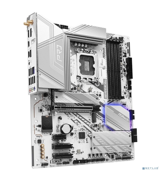 Материнская плата ASRock Z890 Pro RS WiFi белый, LGA 1851, Intel Z890, 4xDDR5, 4xSATA, 4xM.2, 1xPCIe 5.0 x16, 2xPCIe 4.0 x16, 1xPCIe x1, 2xUSB-C Thunderbolt 4, 4xUSB-A 3.2 Gen 1, 1xUSB-A 3.2 Gen 2, 1xHDMI, 1xDP, 1x2.5Gb LAN, 5x3.5 мм, 7.1, ATX