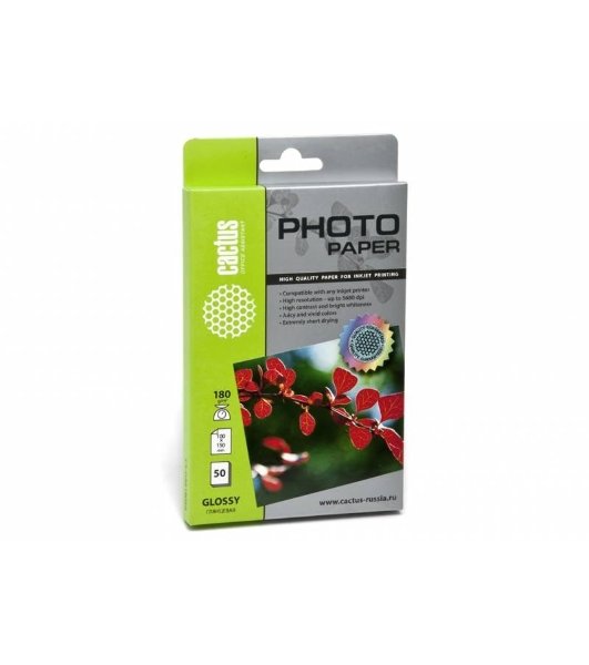 Фотобумага Cactus CS-GA618050 A6/180г/м2/50л. глянцевая для струйной печати