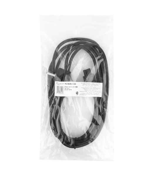 Кабель питания для ноутбуков Gembird/Cablexpert, 3м, Schuko- C5, 10А (PC-186-ML12-3M)