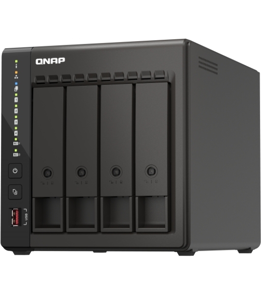 Сетевое хранилище SMB QNAP TS-453E-8G NAS, 4-tray w/o HDD. 2xHDMI-port. 4-core Celeron J6412 2-2.6 GHz, 8Gb DDR, 2x2.5Gb LAN, 2 x M.2 2280 PCIe Gen 3 x2, 2x USB 3.2 Gen 2 (10Gbps) Port, 2x USB 2.0 port