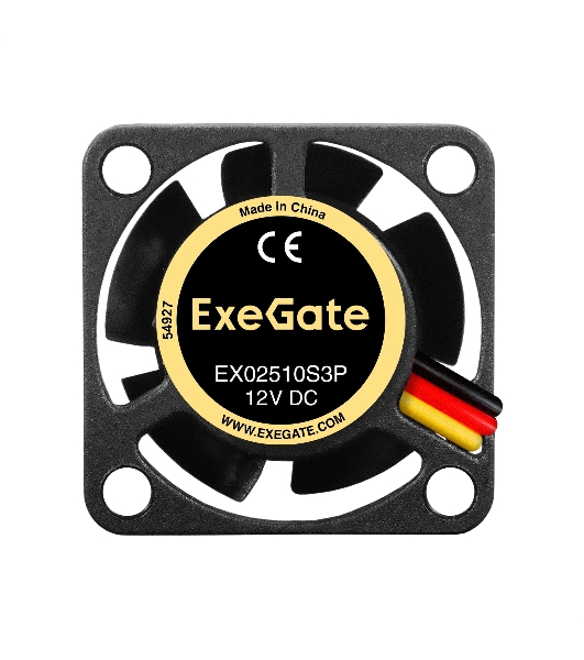 Вентилятор для корпуса ExeGate EX02510S3P черный, 25 мм, 10000 об/мин, 22 дБ, 3 pin