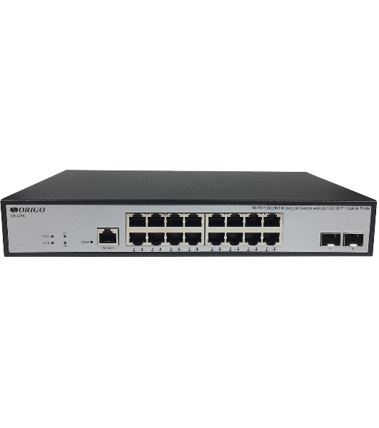 Коммутатор управляемый ORIGO OS3218/A1A, L3, 16x1000Base-T, 2x10Gbase-X SFP+, консольный порт RJ-45, комплект для установки в 19' стойку