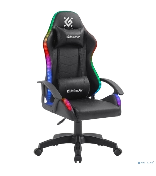 Кресло Defender Factor X RGB черный, экокожа, 120 кг