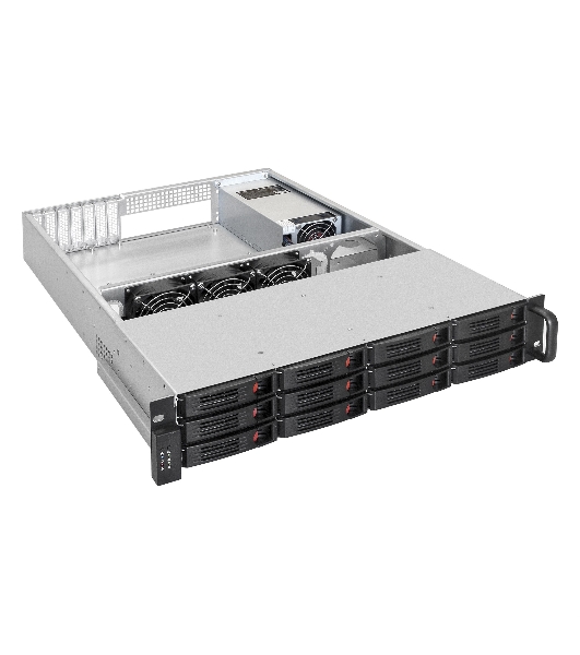 Серверный корпус ExeGate Pro 2U660-HS12 (RM 19', высота 2U, глубина 660, БП 2U-600ADS, 12xHotSwap)