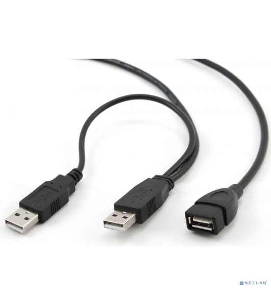 Кабель удлинитель USB 2.0 2xAM/AF 1.8м Gembird PRO, позол.конт., черный, пакет