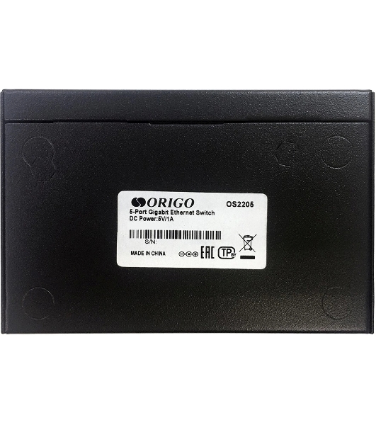 Коммутатор неуправляемый ORIGO OS2205/A2A 5x1000Base-T, корпус металл