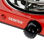 Плита настольная электрическая Centek CT-1508 красный, 1 кВт, ТЭН, конфорки - 1, эмаль, поворотные переключатели, фото8