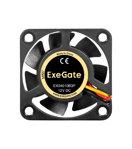Вентилятор для корпуса ExeGate EX04010B3P черный, 40 мм, 5500 об/мин, 26 дБ, 3 pin